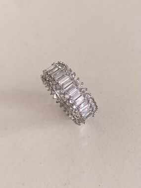 Silver pavé band ring size 6.5